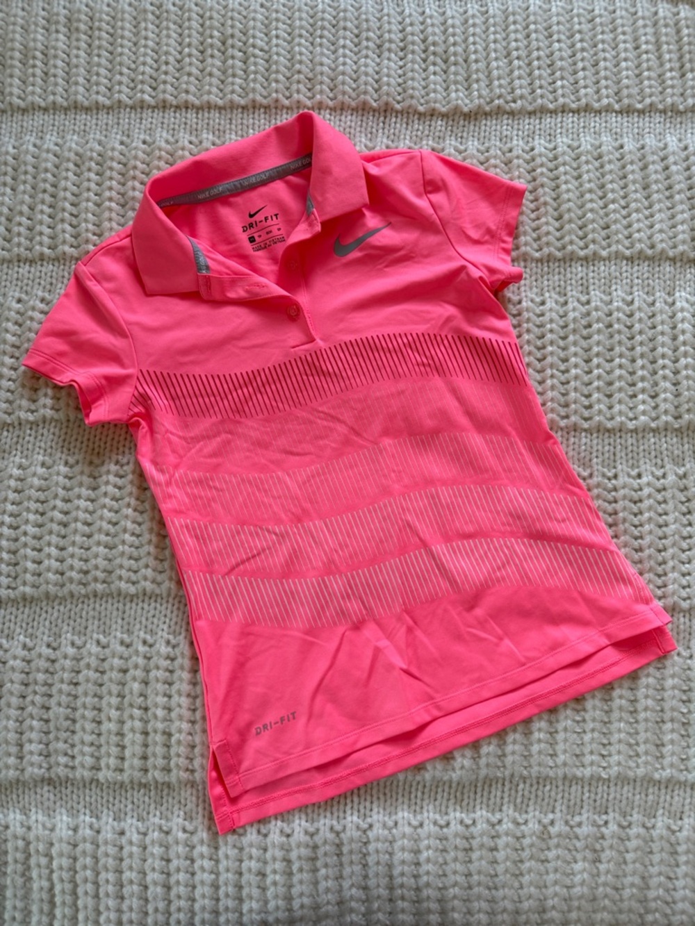 Nike Girls Bright Pink Short Sleeve Dri-FIT Golf Polo
